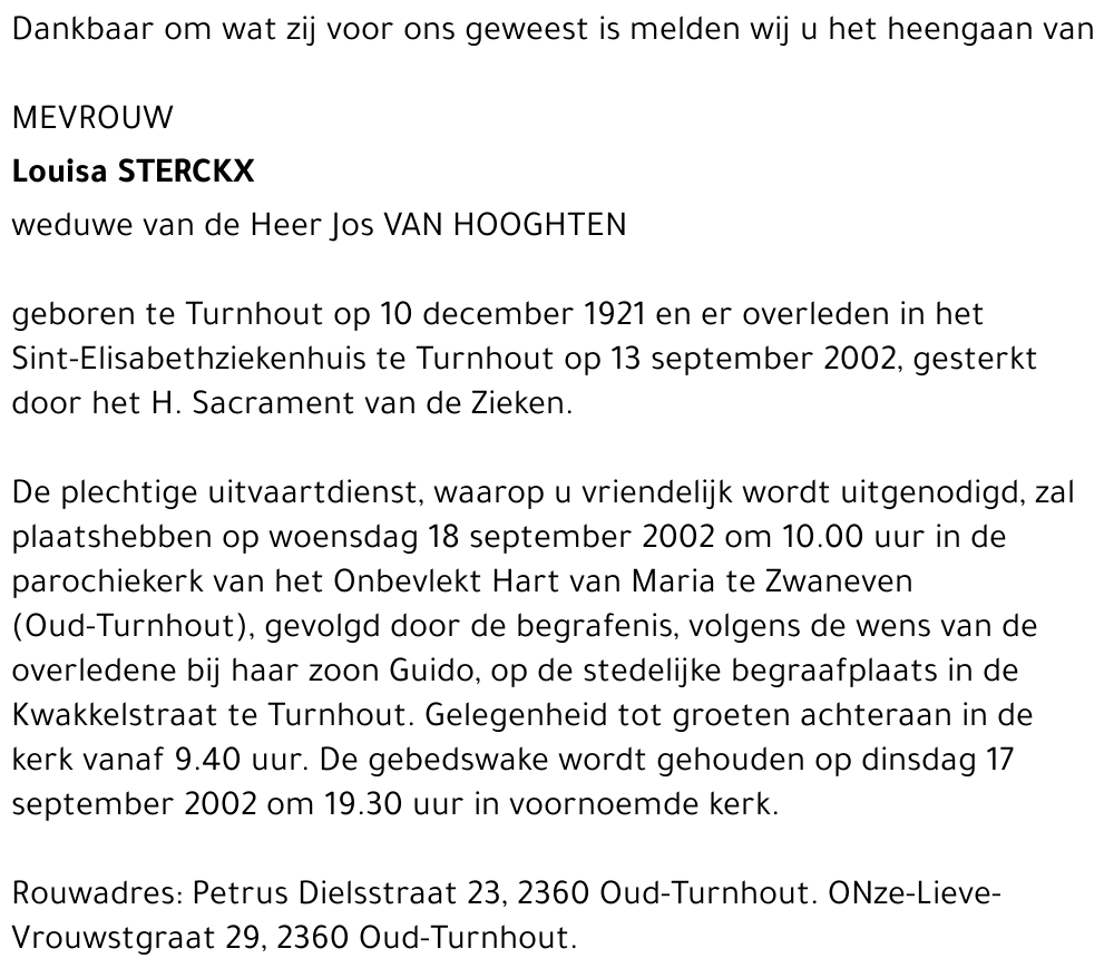 Louisa STERCKX