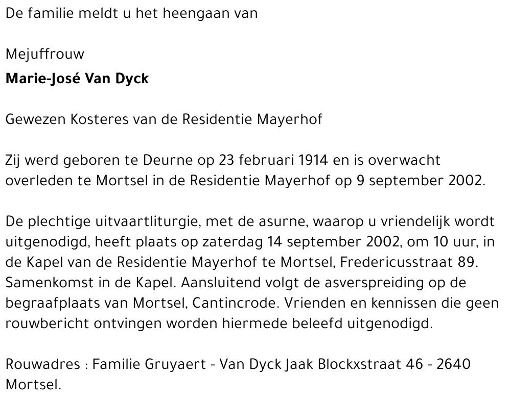 marie-josé van dyck