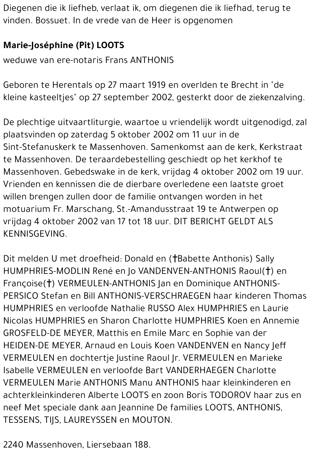 Marie-Joséphine (Pit) Loots