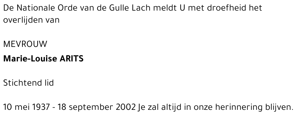 Marie-Louise ARITS