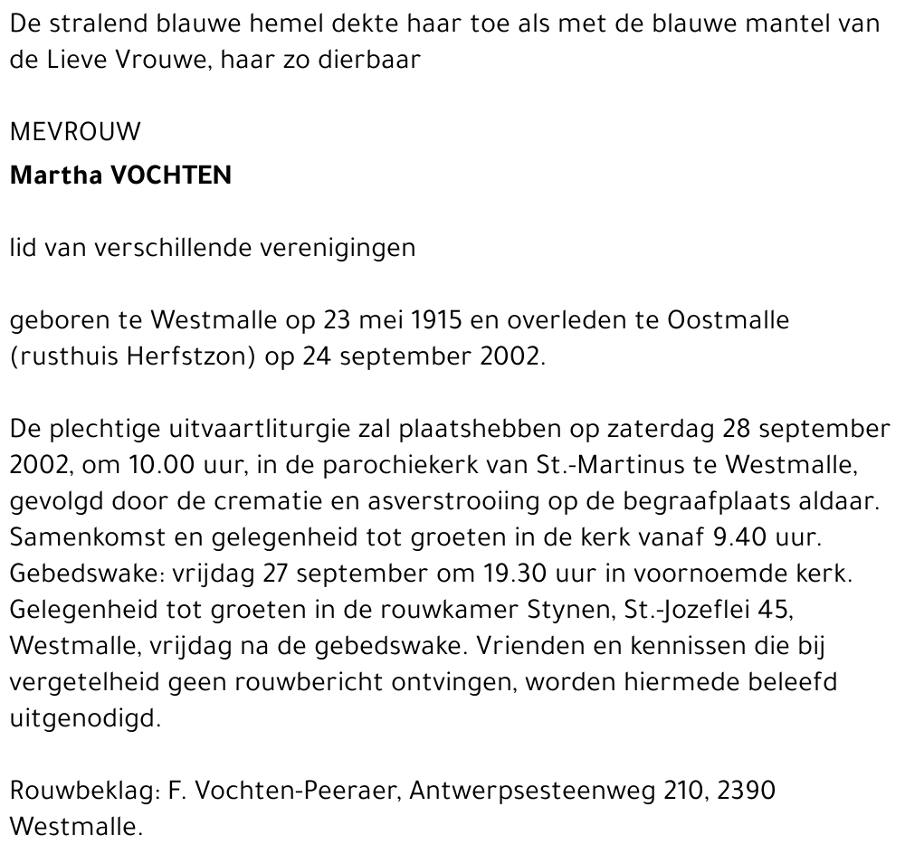 Martha Vochten