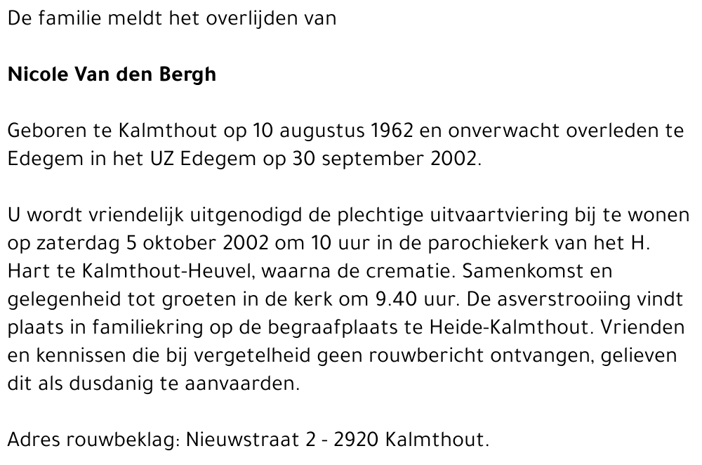 Nicole Van den Bergh