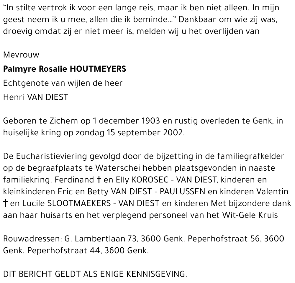 Palmyre HOUTMEYERS
