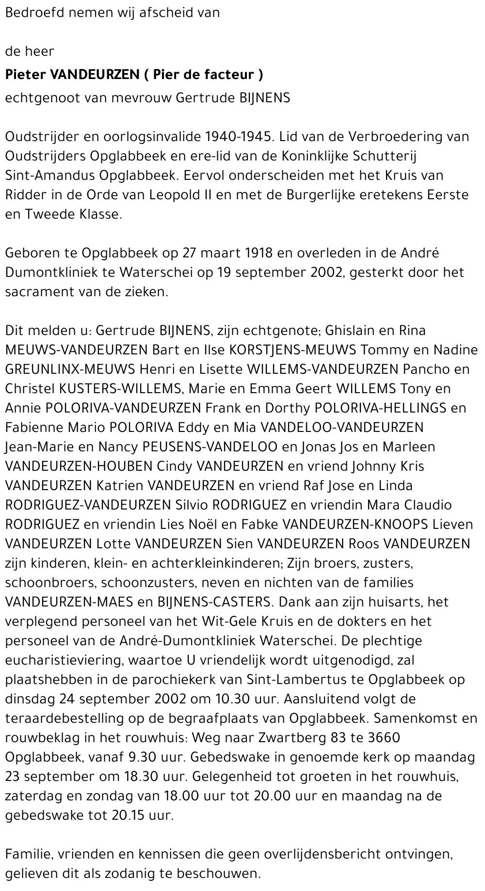 Pieter Vandeurzen