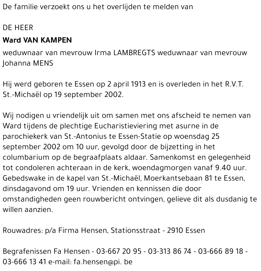 Ward Van Kampen