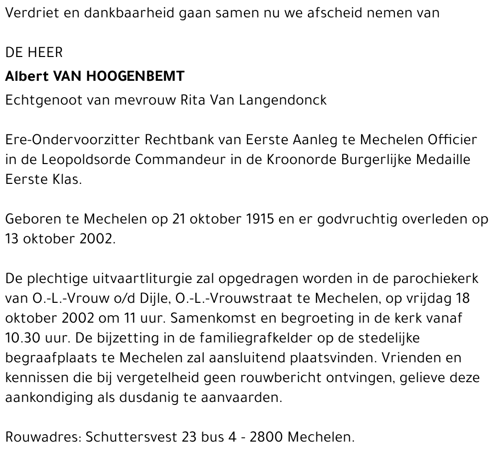 Albert Van Hoogenbemt