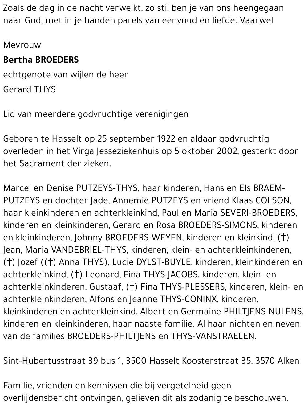 Bertha BROEDERS