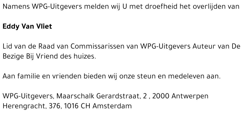 Eddy van VLIET VAN VLIET