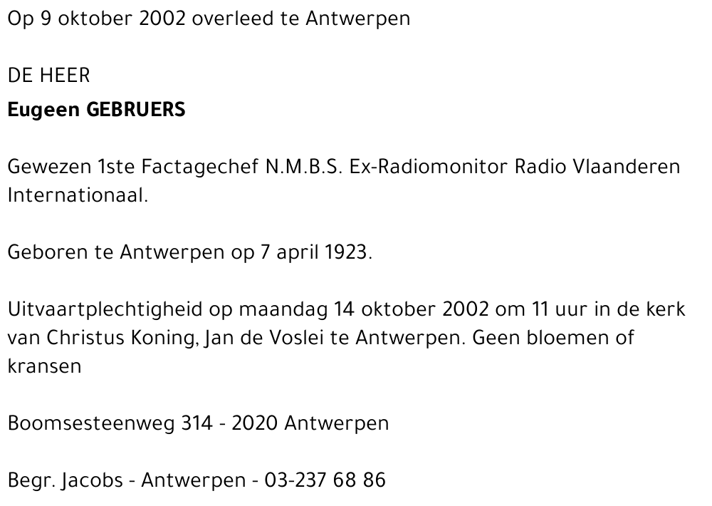 EUGEEN GEBRUERS