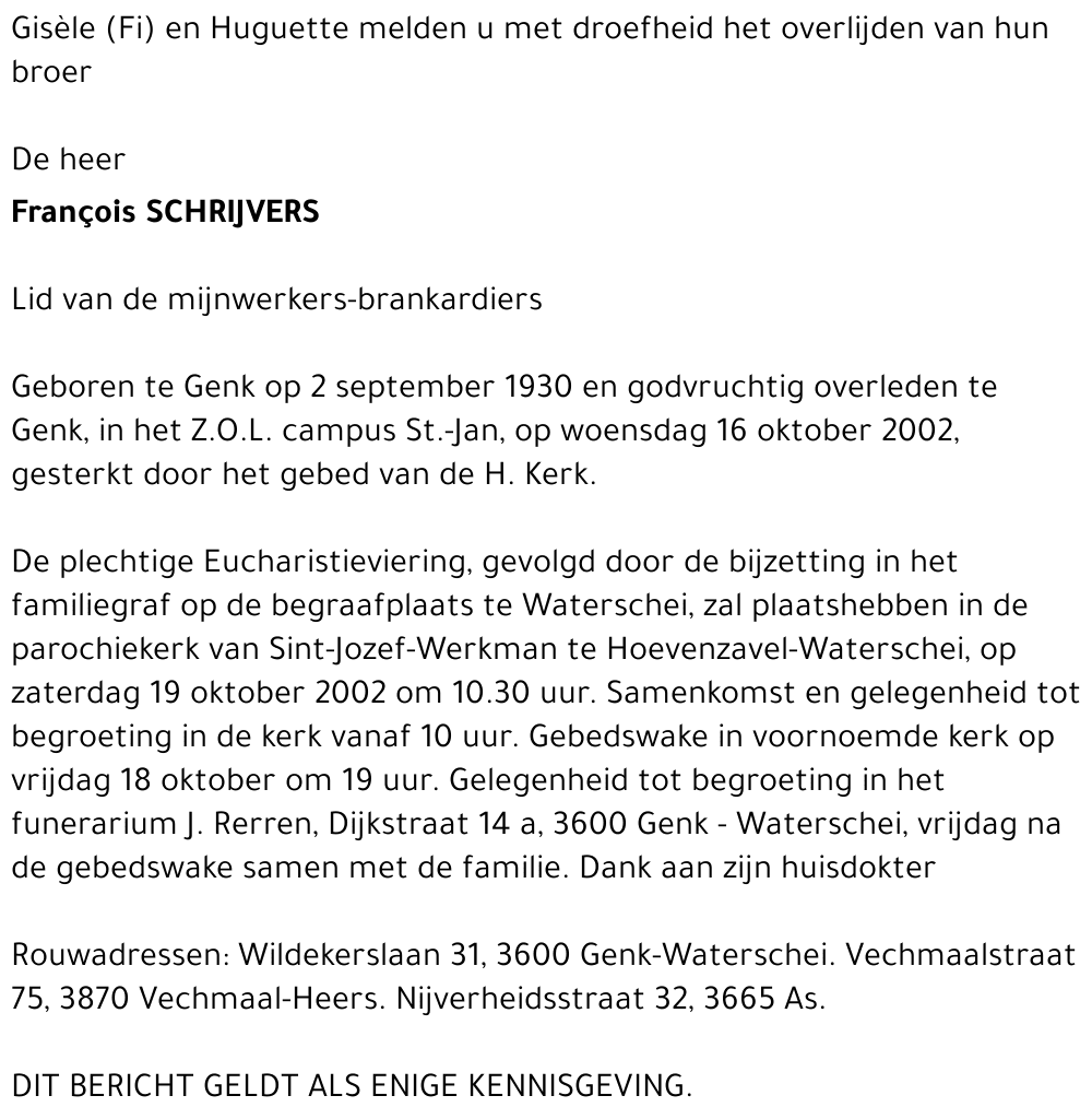 François SCHRIJVERS