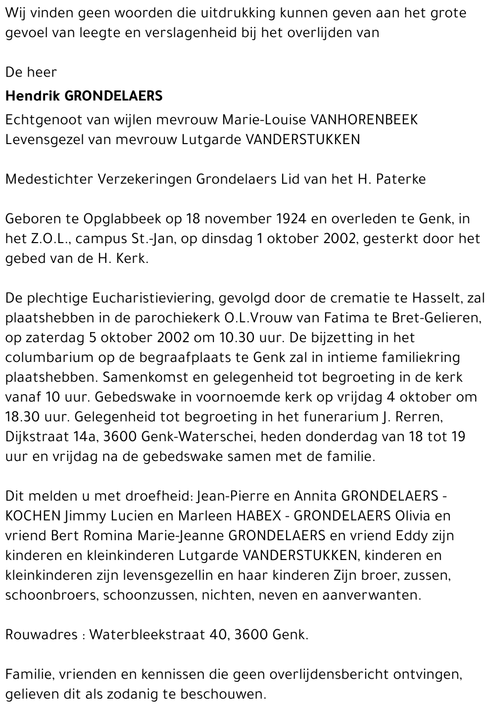 Hendrik GRONDELAERS