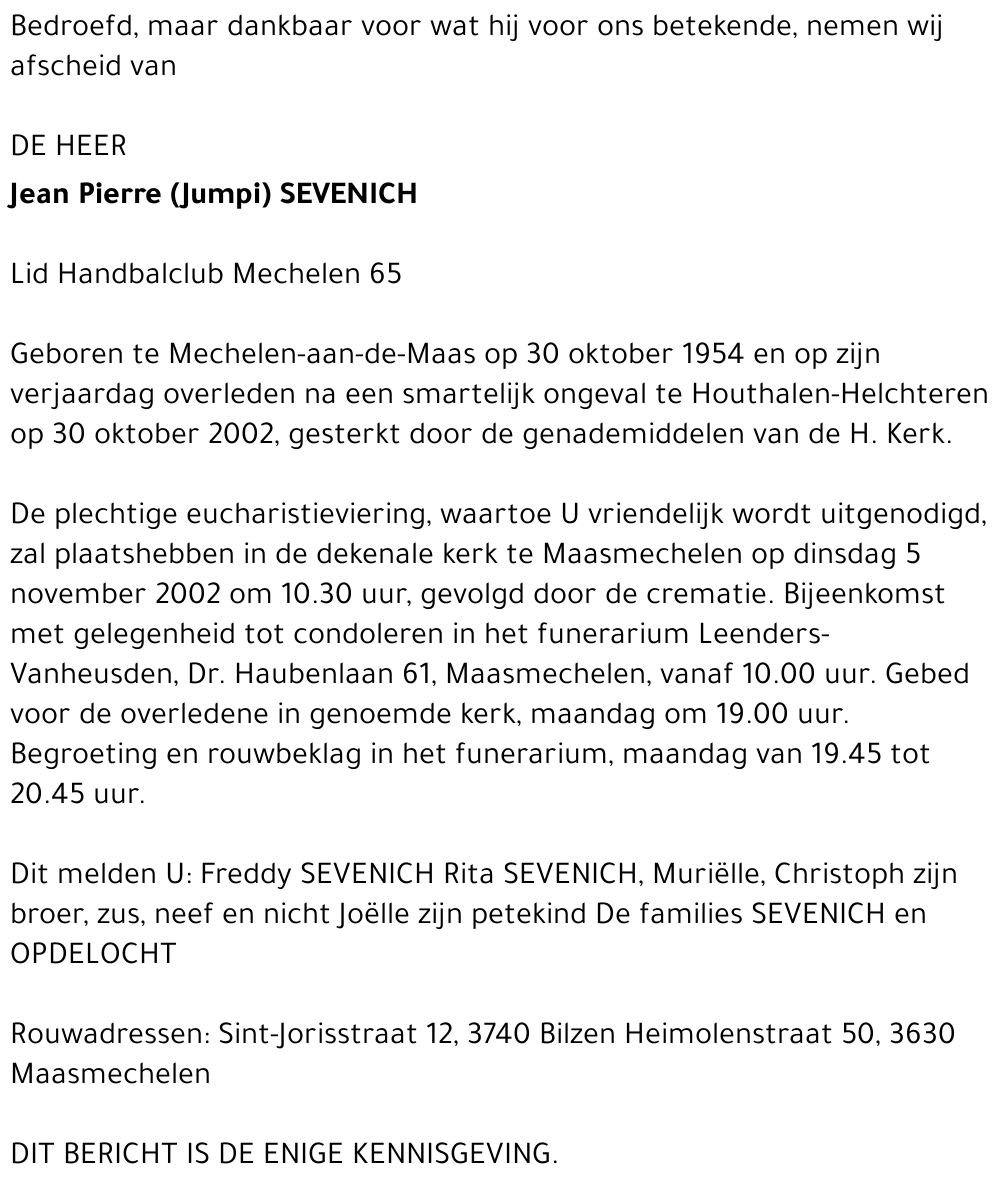 Jean Pierre (Jumpi) Sevenich