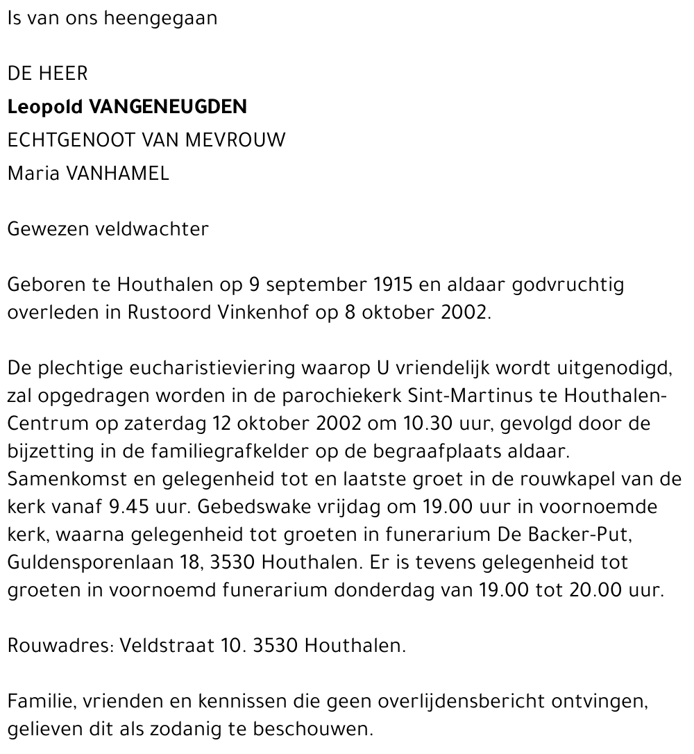 Leopold Vangeneugden