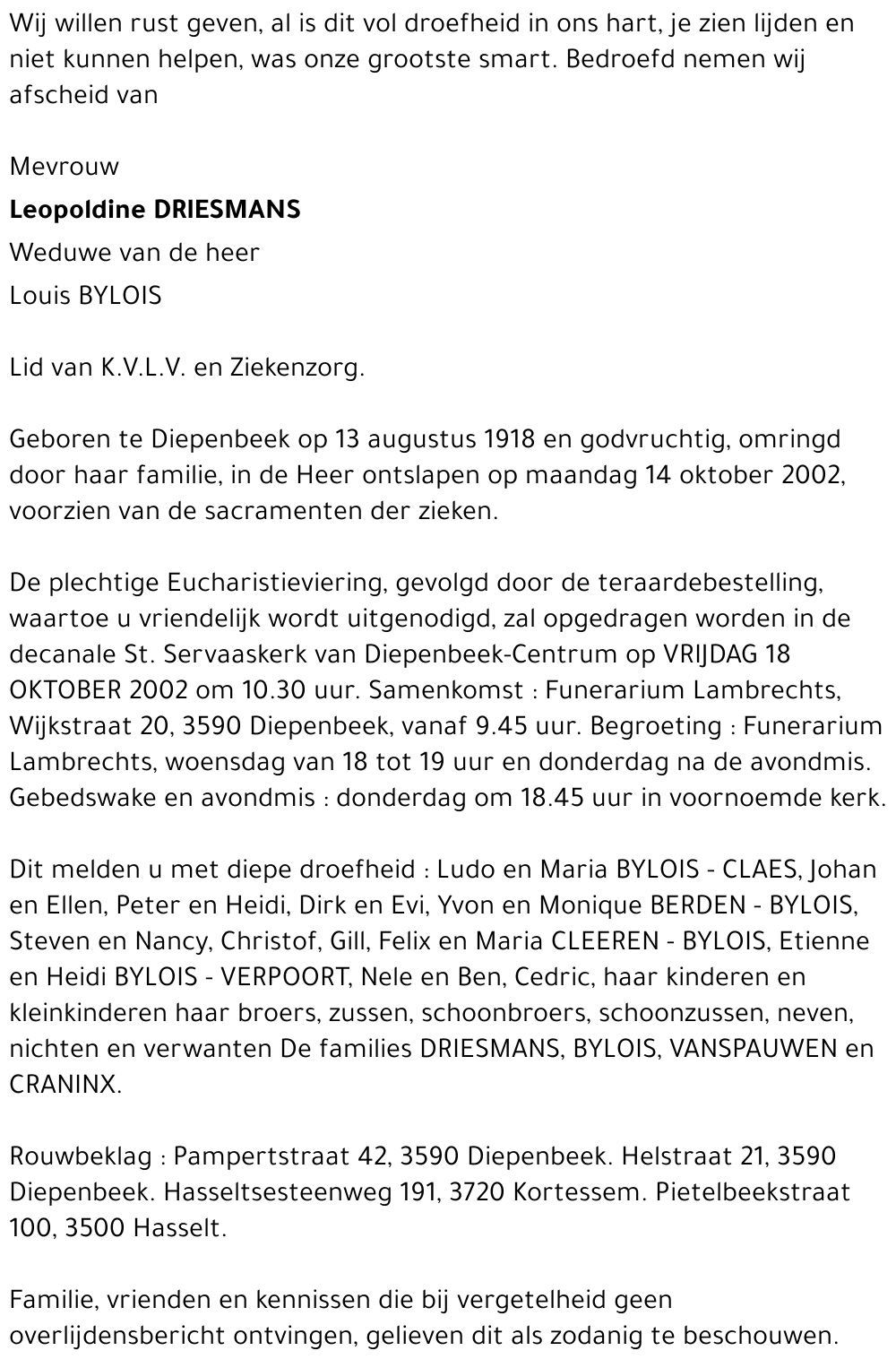 Leopoldine DRIESMANS