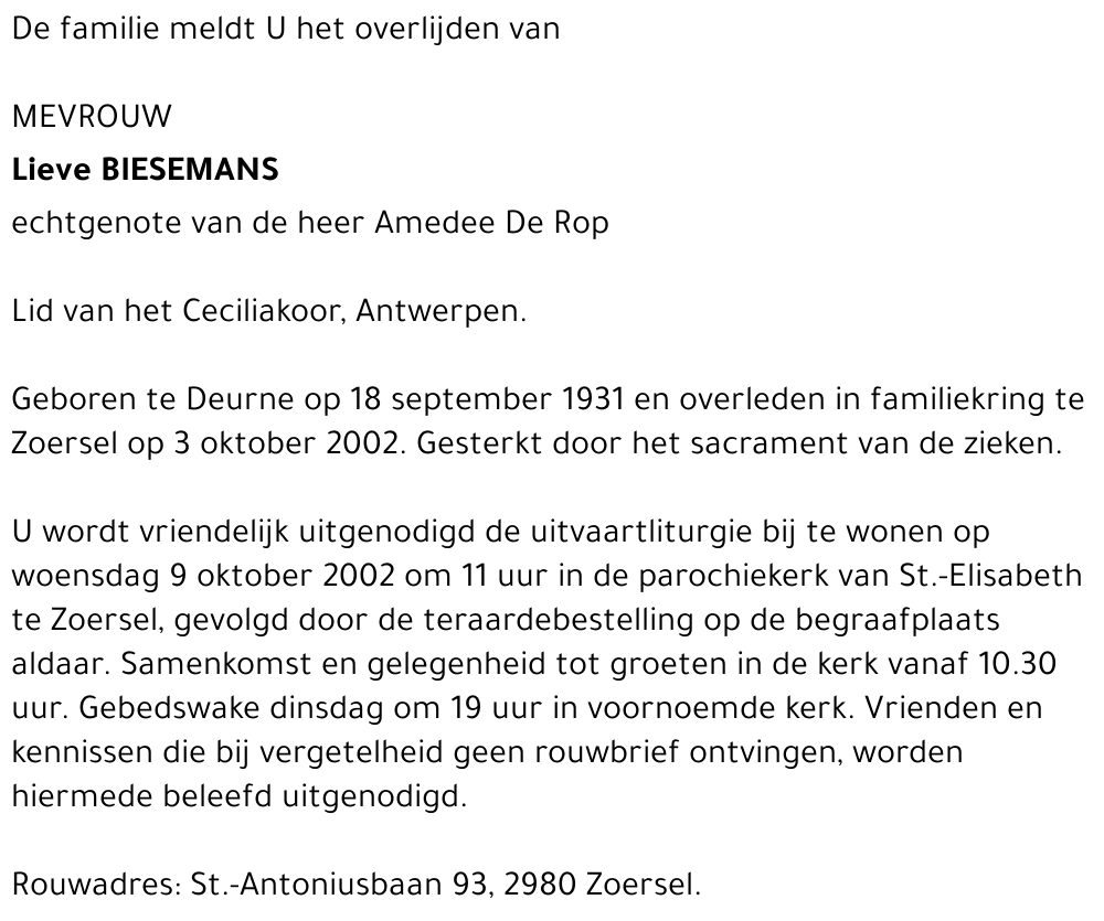 LIEVE BIESEMANS