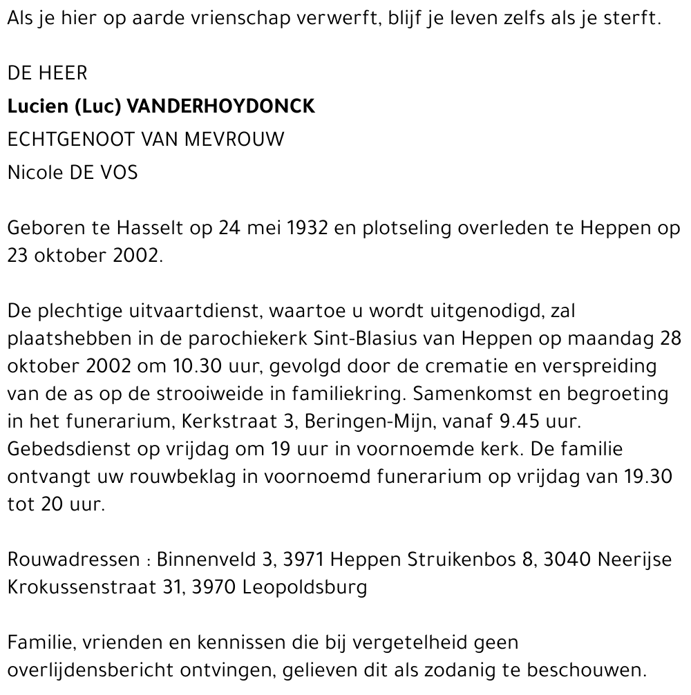 Lucien Vanderhoydonck