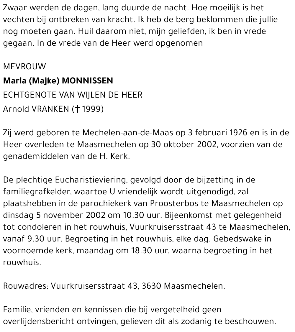 Maria (Majke) Monnissen