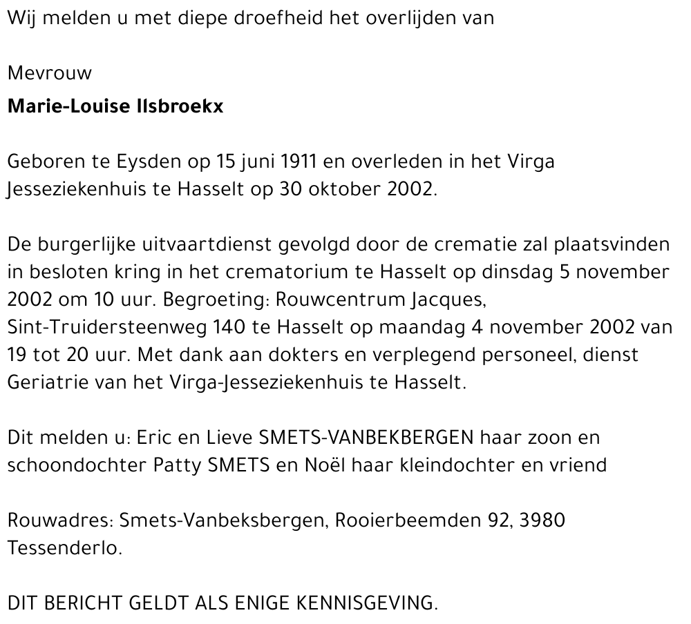 Marie-Louise Ilsbroekx