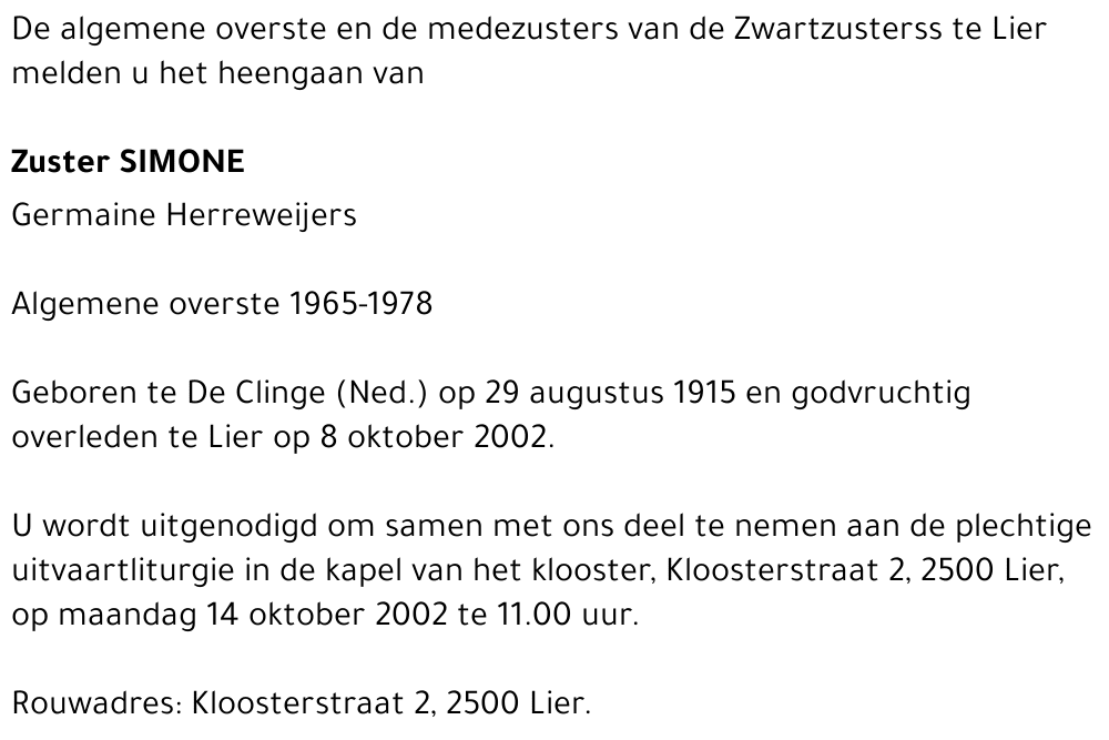 SIMONE (GERMAINE HERREWEIJERS)