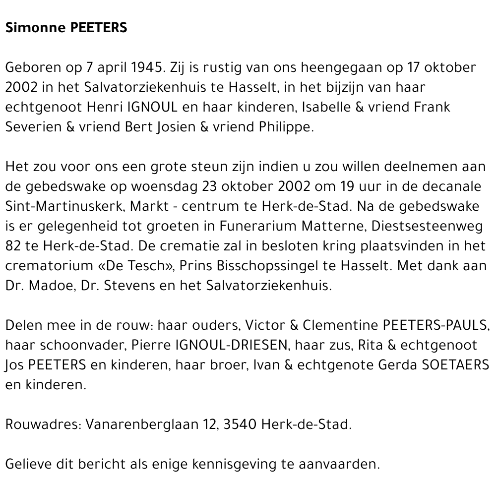 Simonne Peeters