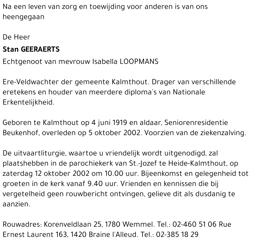 Stan Geeraerts