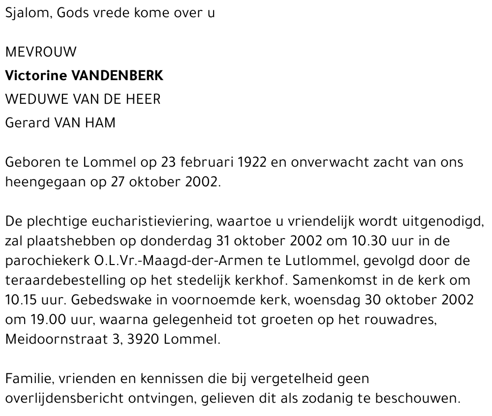 Victorine Vandenberk