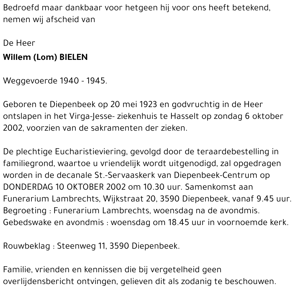 Willem (Lom) Bielen