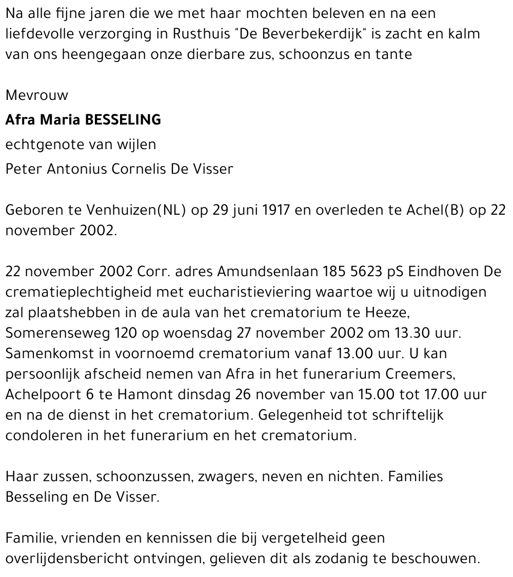 Afra Maria Besseling