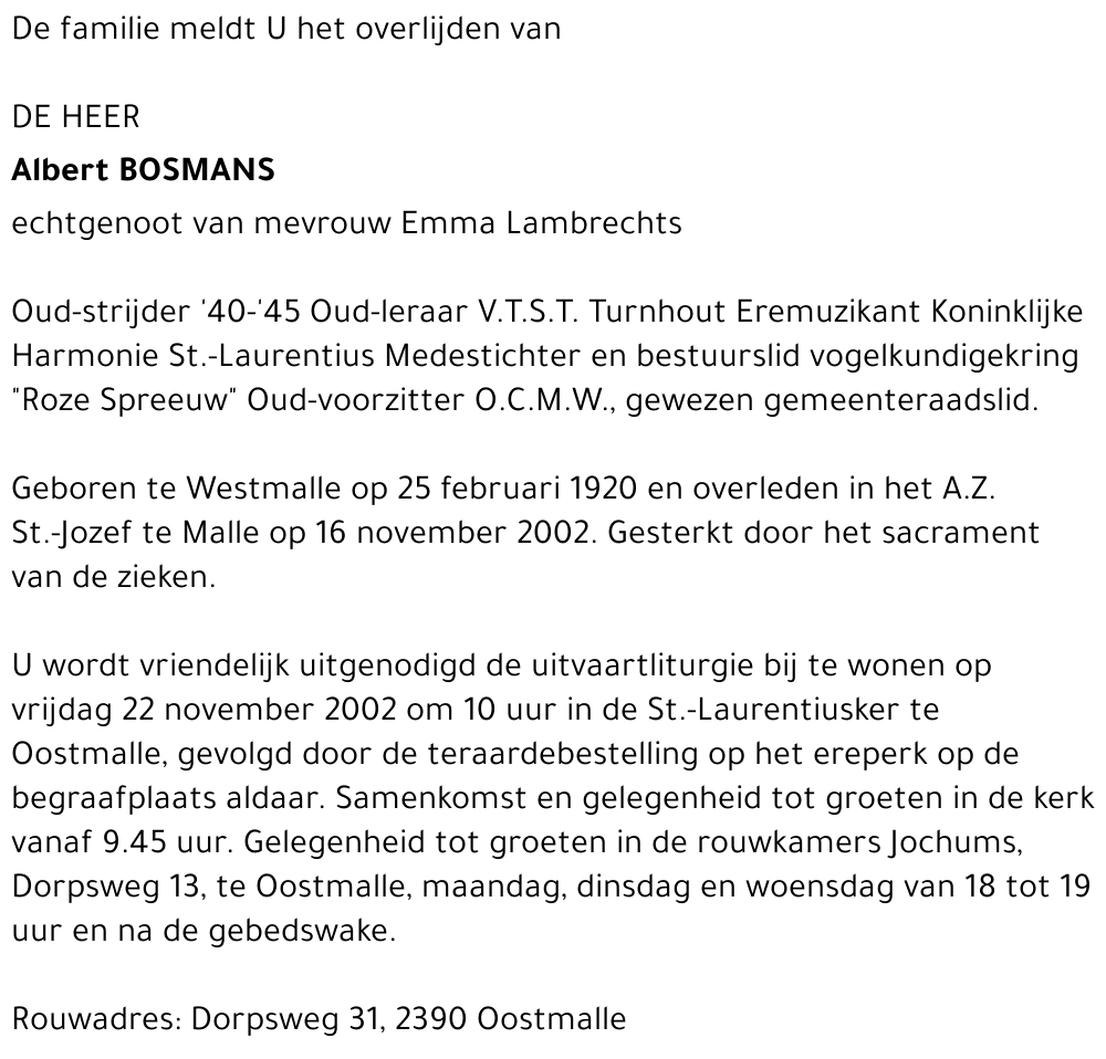 Albert BOSMANS