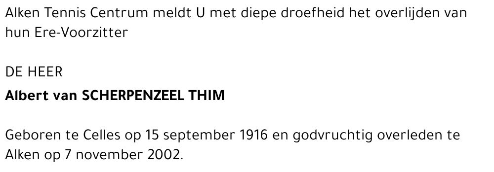 Albert van Scherpenzeel Thim