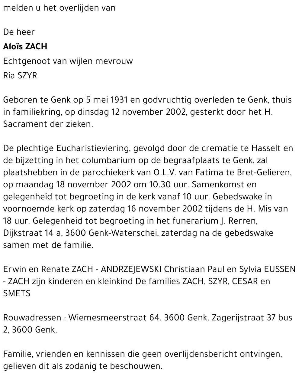 Aloïs ZACH