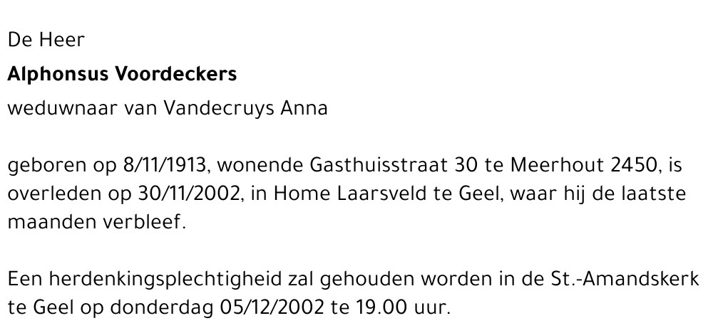 Alphonsus Voordeckers