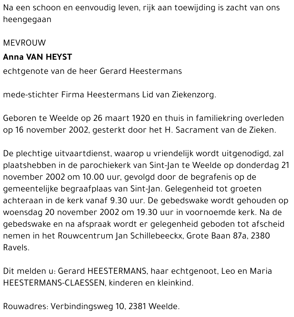 Anna Van Heyst