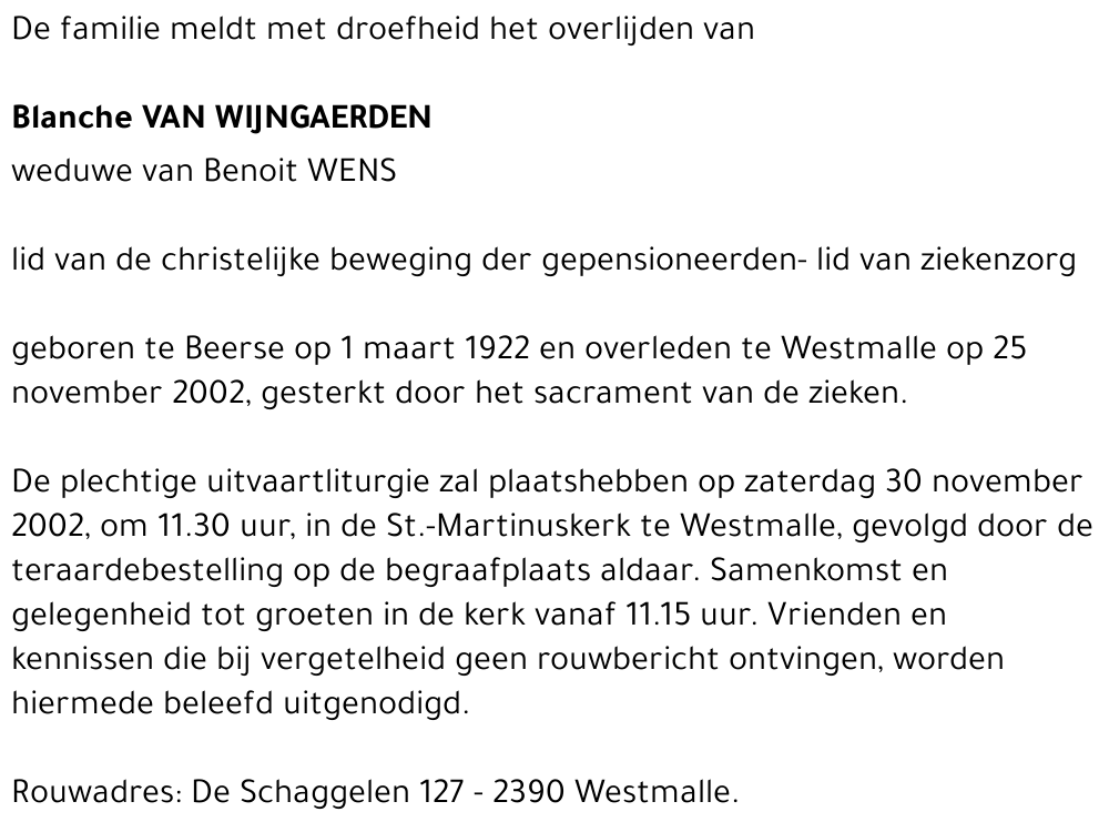 Blanche Van Wijngaerden