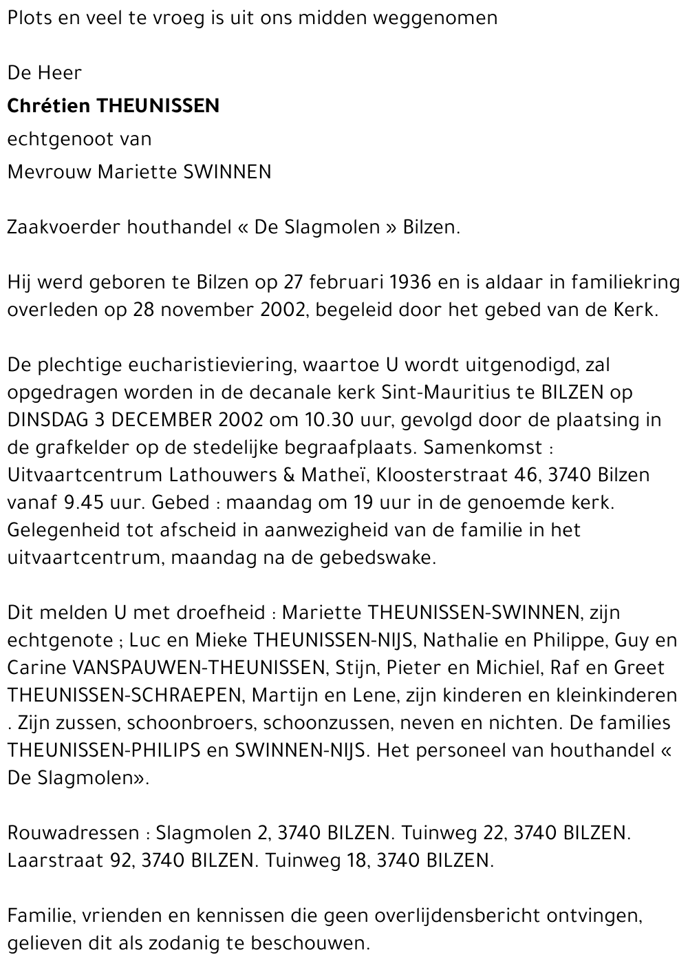 Chrétien THEUNISSEN