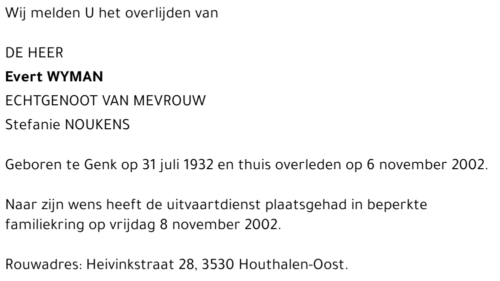 Evert Wyman