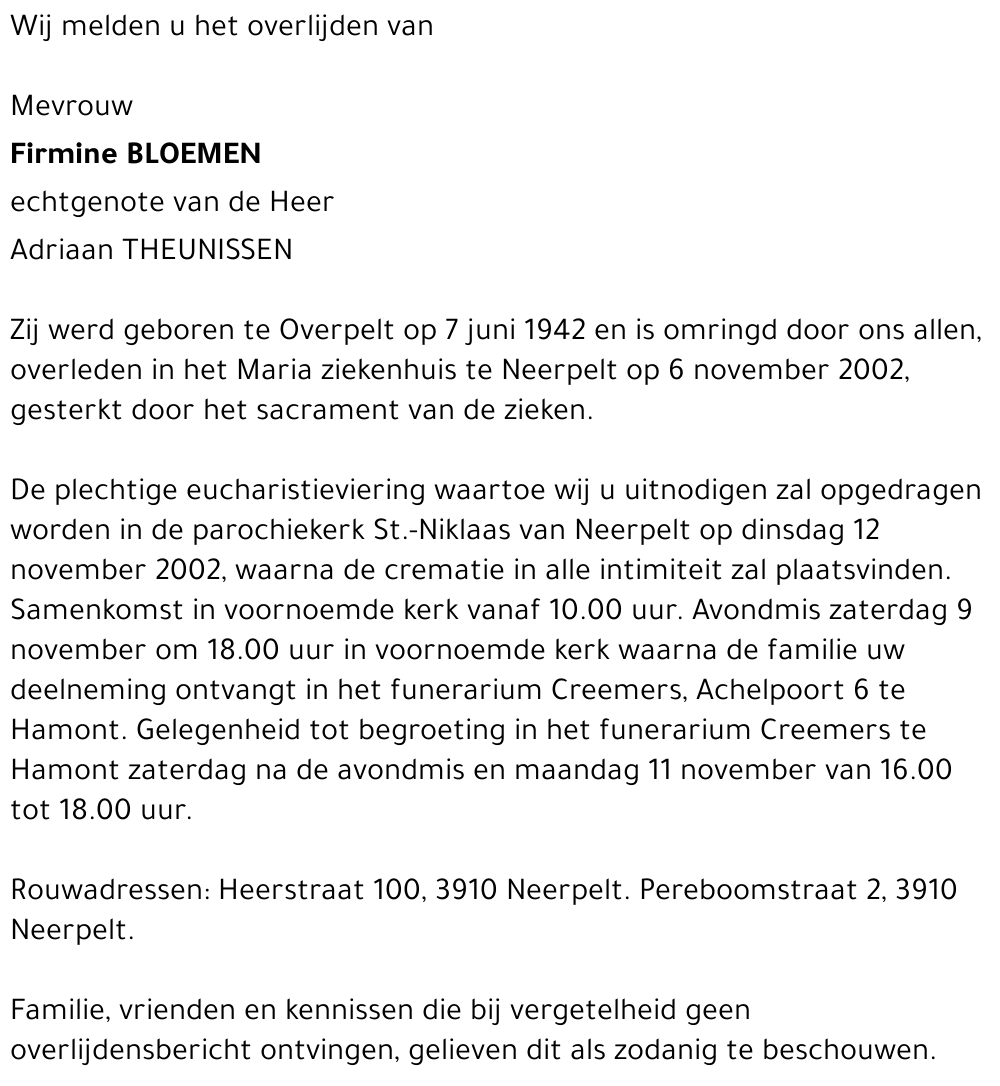 Firmine Bloemen