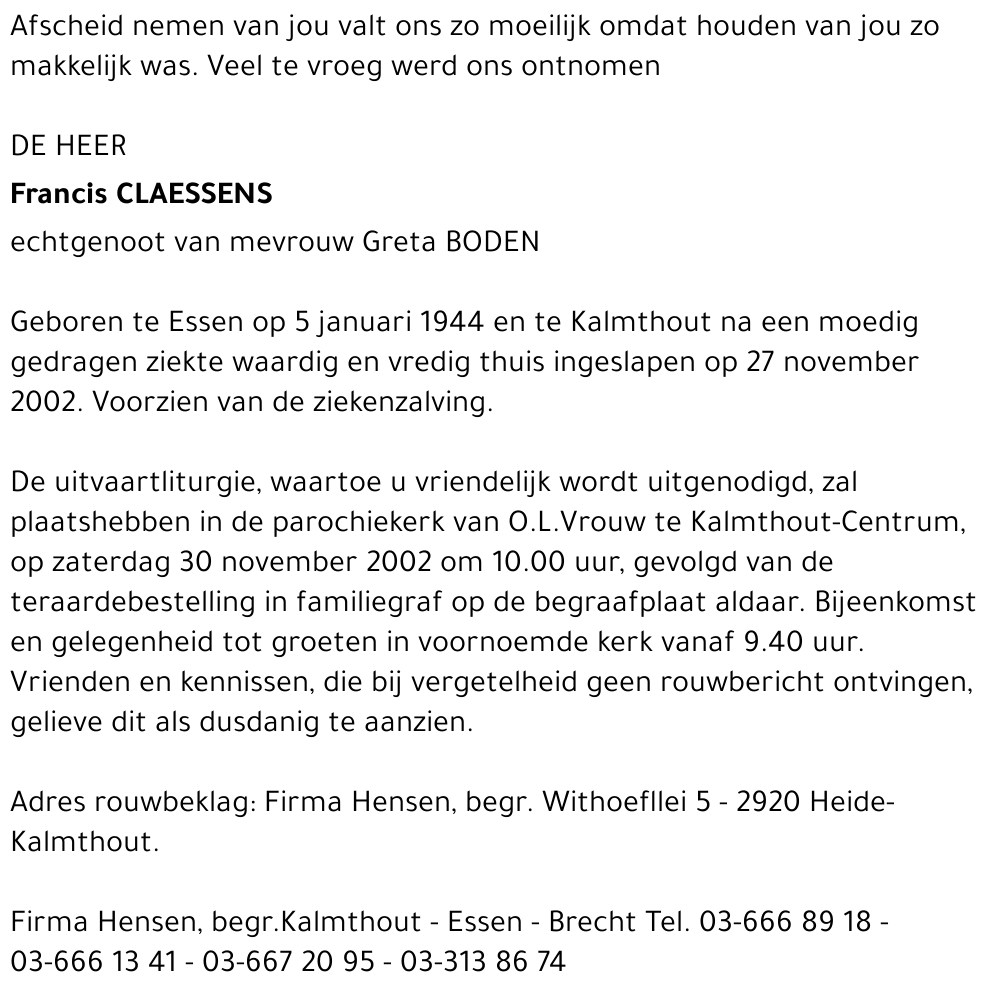 Francis Claessens