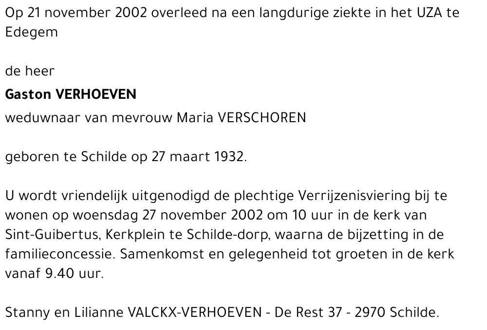 Gaston VERHOEVEN