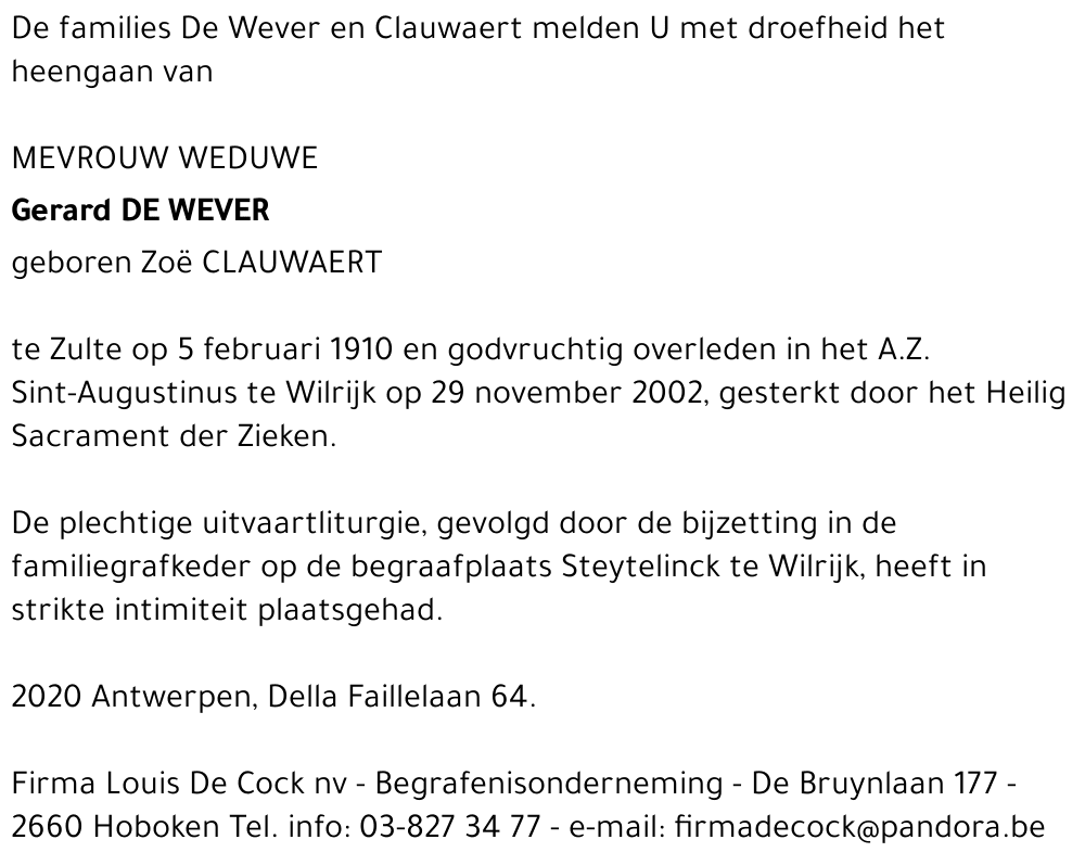 Gerard De Wever