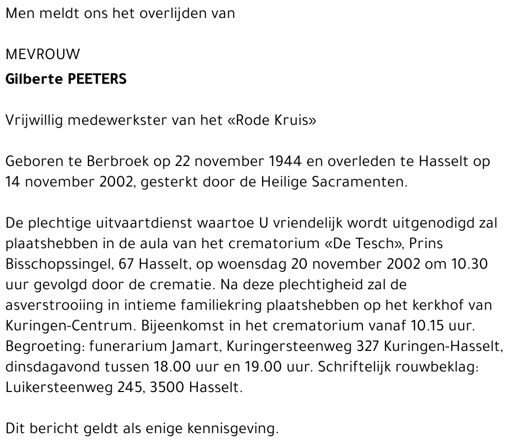 Gilberte Peeters
