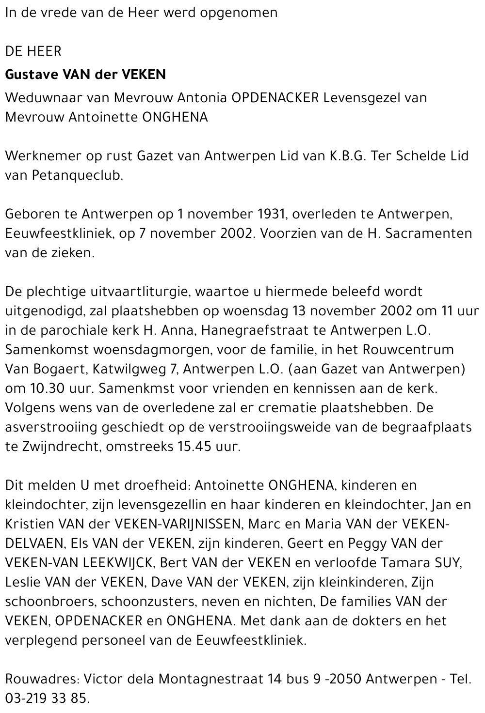 Gustave Van der Veken