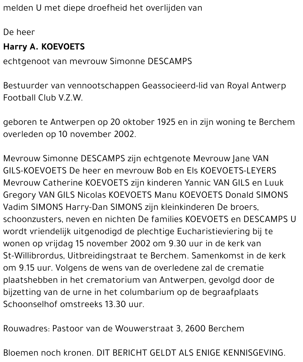Harry A. Koevoets