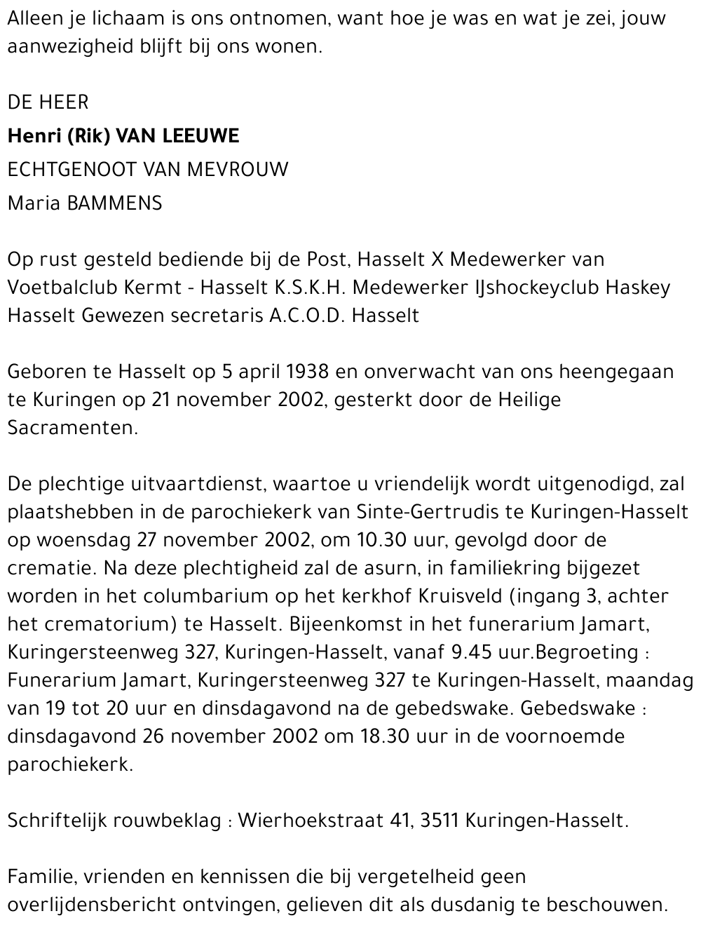 Henri Van Leeuwe