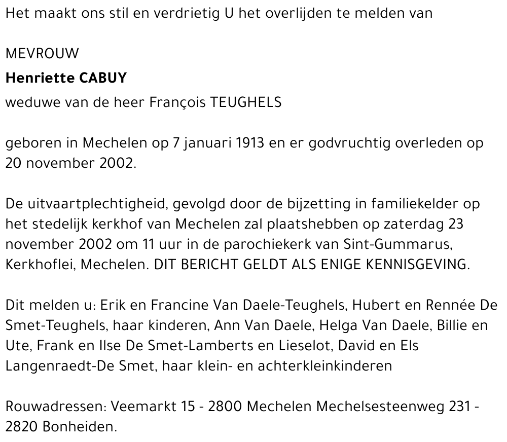 HENRIETTE CABUY