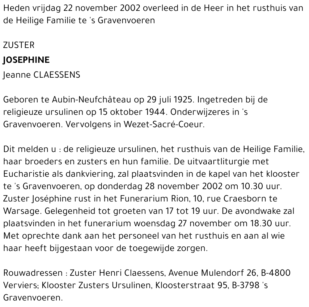 Jeanne Claessens