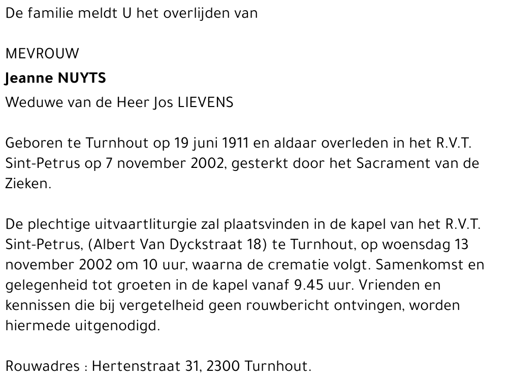 Jeanne NUYTS