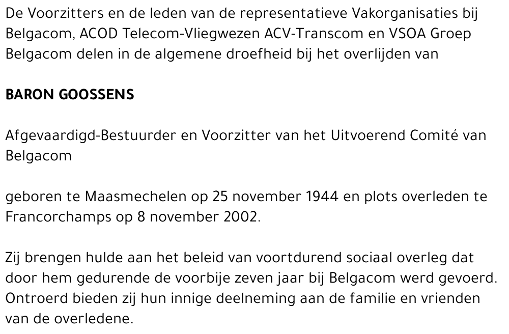 JOHN GOOSSENS