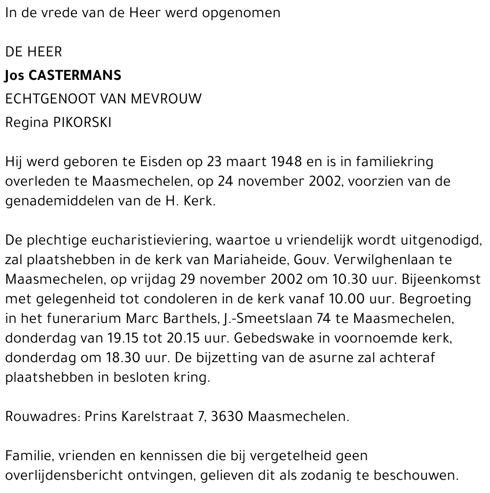 Jos Castermans