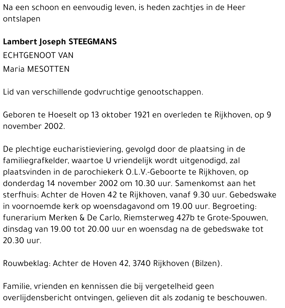 Joseph Steegmans